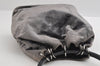 Authentic GUCCI Vintage Plastic Shoulder Hand Bag Velour 0013750 Gray 4853I