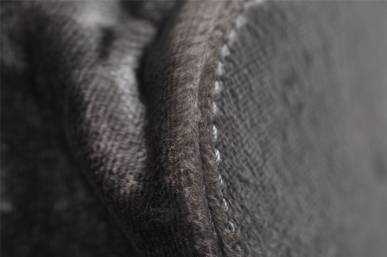 Authentic GUCCI Vintage Plastic Shoulder Hand Bag Velour 0013750 Gray 4853I