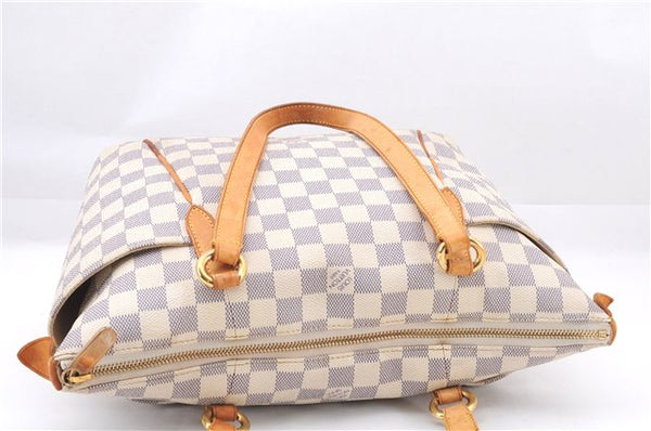 Authentic Louis Vuitton Damier Azur Totally PM Tote Bag White N41280 LV 4854E