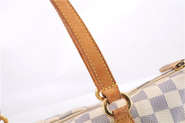 Authentic Louis Vuitton Damier Azur Totally PM Tote Bag White N41280 LV 4854E