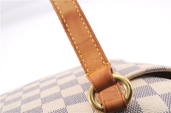 Authentic Louis Vuitton Damier Azur Totally PM Tote Bag White N41280 LV 4854E