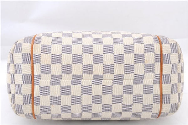 Authentic Louis Vuitton Damier Azur Totally PM Tote Bag White N41280 LV 4854E