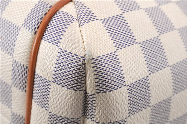 Authentic Louis Vuitton Damier Azur Totally PM Tote Bag White N41280 LV 4854E