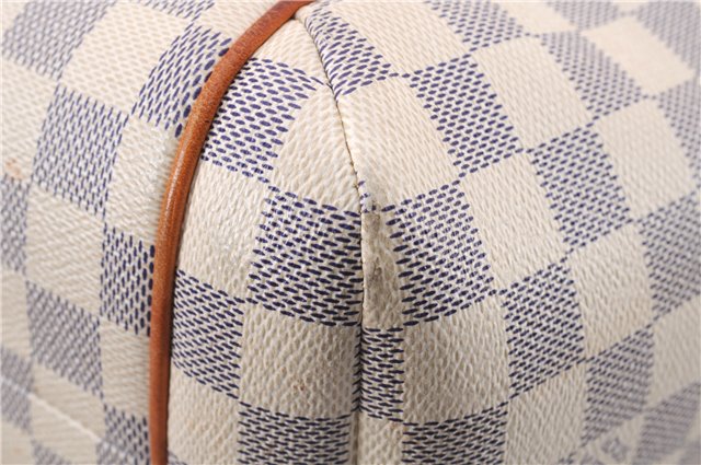 Authentic Louis Vuitton Damier Azur Totally PM Tote Bag White N41280 LV 4854E