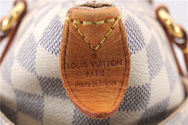 Authentic Louis Vuitton Damier Azur Totally PM Tote Bag White N41280 LV 4854E