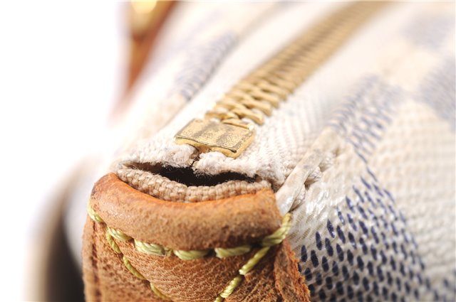 Authentic Louis Vuitton Damier Azur Totally PM Tote Bag White N41280 LV 4854E