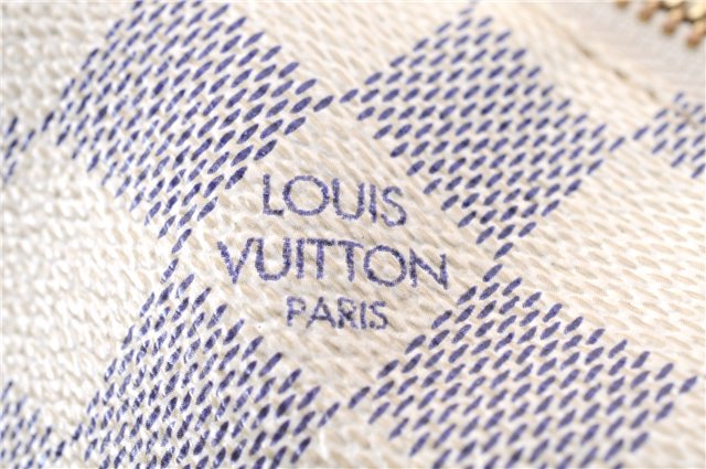 Authentic Louis Vuitton Damier Azur Totally PM Tote Bag White N41280 LV 4854E