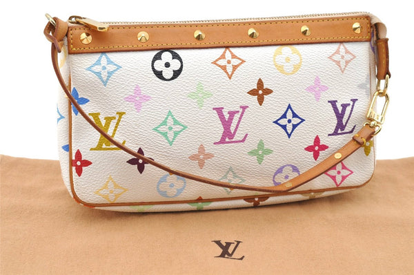 LOUIS VUITTON Monogram Multicolor Pochette Accessoires Pouch M92649 White 4856C