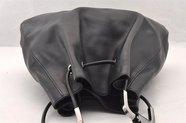 Authentic GUCCI Vintage Shoulder Bag Purse Leather 0013746 Black 4856I