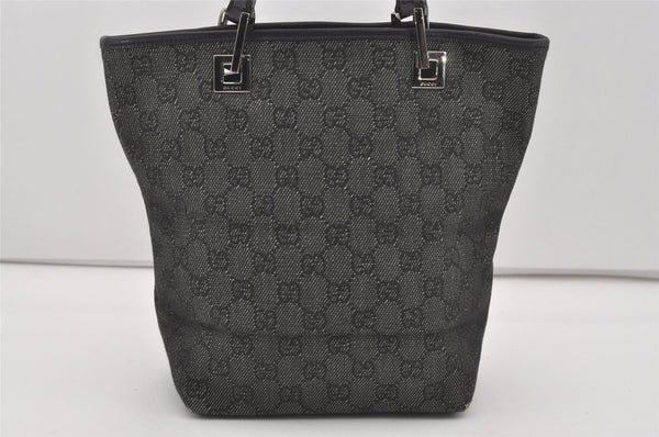 Authentic GUCCI Shoulder Tote Bag Purse GG Canvas Leather 31244 Black 4857I