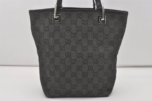 Authentic GUCCI Shoulder Tote Bag Purse GG Canvas Leather 31244 Black 4857I