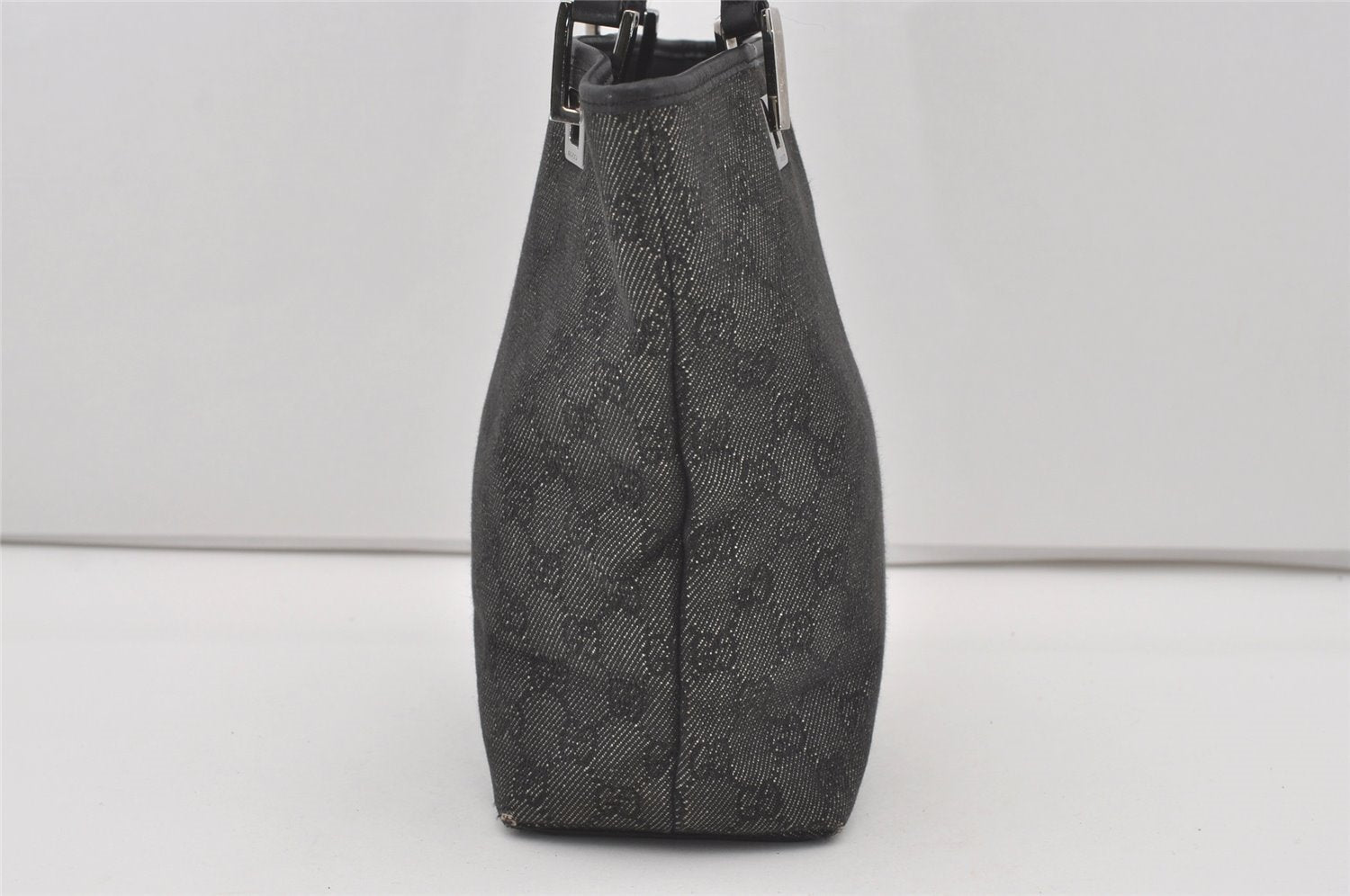 Authentic GUCCI Shoulder Tote Bag Purse GG Canvas Leather 31244 Black 4857I