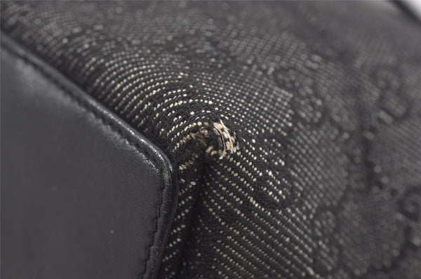 Authentic GUCCI Shoulder Tote Bag Purse GG Canvas Leather 31244 Black 4857I