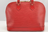 Authentic Louis Vuitton Epi Alma PM Hand Bag Red M52147 LV 4859I