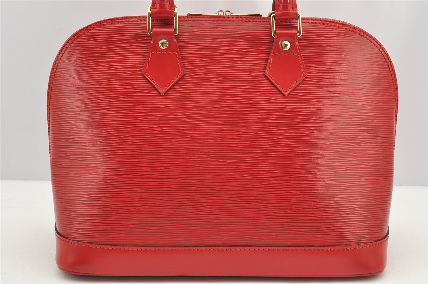 Authentic Louis Vuitton Epi Alma PM Hand Bag Red M52147 LV 4859I