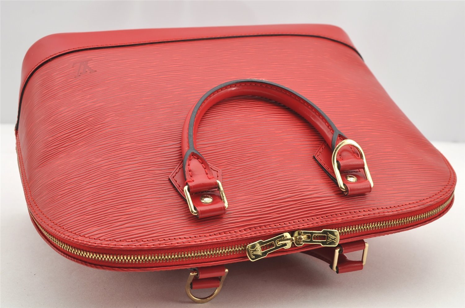 Authentic Louis Vuitton Epi Alma PM Hand Bag Red M52147 LV 4859I