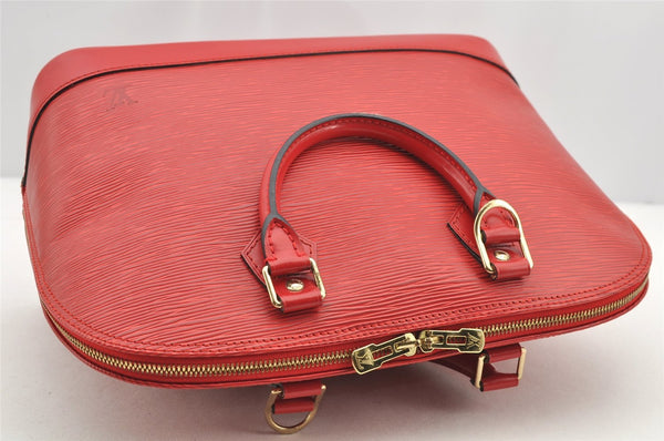 Authentic Louis Vuitton Epi Alma PM Hand Bag Red M52147 LV 4859I