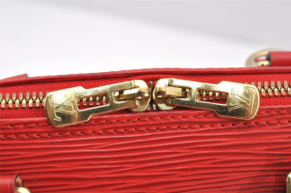 Authentic Louis Vuitton Epi Alma PM Hand Bag Red M52147 LV 4859I