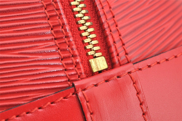 Authentic Louis Vuitton Epi Alma PM Hand Bag Red M52147 LV 4859I