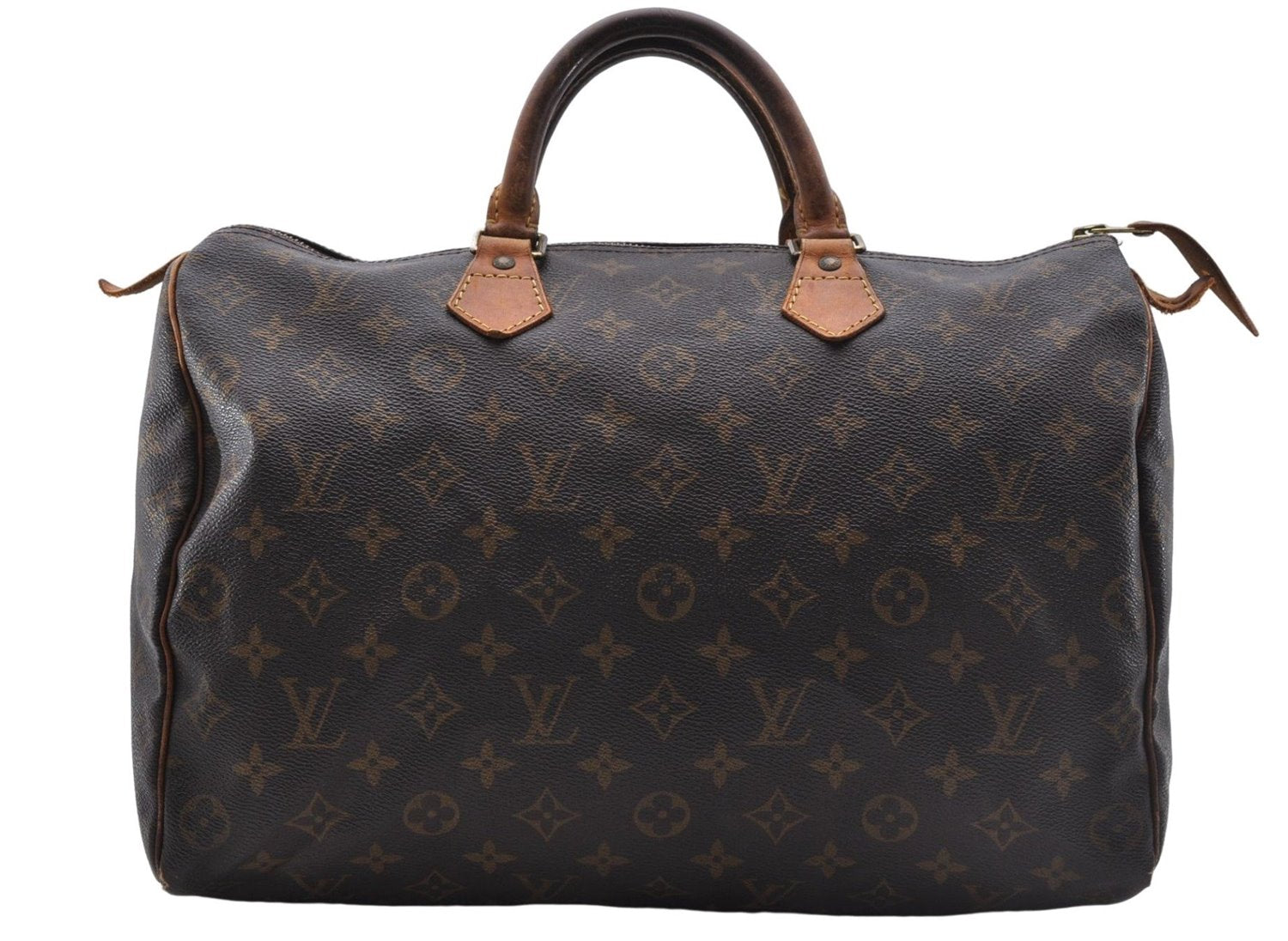 Authentic Louis Vuitton Monogram Speedy 35 Hand Boston Bag M41524 LV 4860D