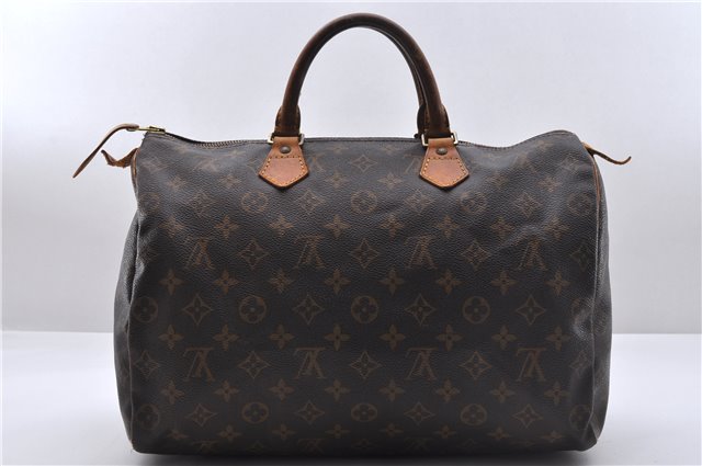 Authentic Louis Vuitton Monogram Speedy 35 Hand Boston Bag M41524 LV 4860D