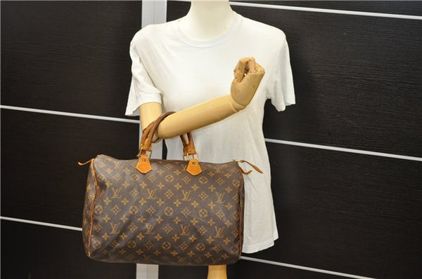 Authentic Louis Vuitton Monogram Speedy 35 Hand Boston Bag M41524 LV 4860D