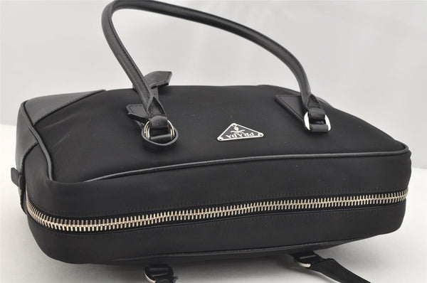 Authentic PRADA Nylon Tessuto Saffiano Leather Shoulder Hand Bag Black 4860I