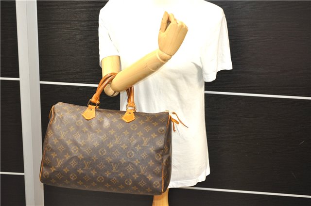 Authentic LOUIS VUITTON Monogram Speedy 35 Hand Bag M41524 LV 4861C