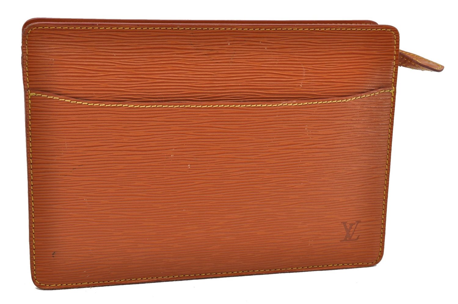 Authentic LOUIS VUITTON Epi Pochette Homme Clutch Bag Brown M52528 LV 4863C