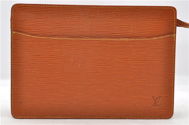 Authentic LOUIS VUITTON Epi Pochette Homme Clutch Bag Brown M52528 LV 4863C