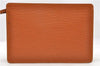 Authentic LOUIS VUITTON Epi Pochette Homme Clutch Bag Brown M52528 LV 4863C