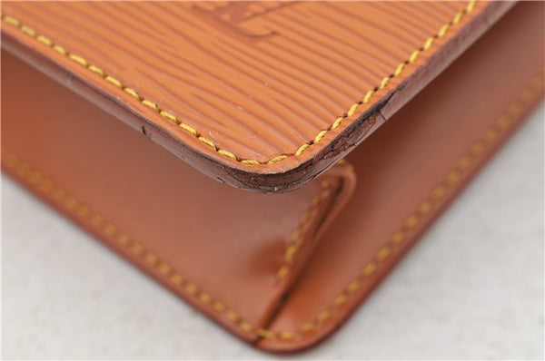 Authentic LOUIS VUITTON Epi Pochette Homme Clutch Bag Brown M52528 LV 4863C