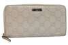 Authentic GUCCI Guccissima GG Leather Long Wallet Purse 112724 White 4863I