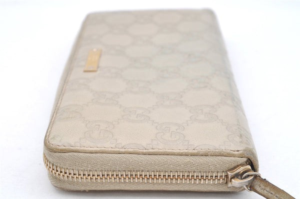 Authentic GUCCI Guccissima GG Leather Long Wallet Purse 112724 White 4863I