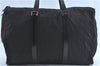 Authentic FENDI Zucca Travel Boston Bag Nylon Leather Black 4865A