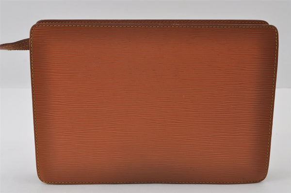 Authentic Louis Vuitton Epi Pochette Homme Clutch Hand Bag Brown M52528 LV 4865I