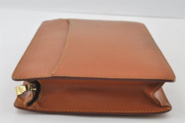 Authentic Louis Vuitton Epi Pochette Homme Clutch Hand Bag Brown M52528 LV 4865I