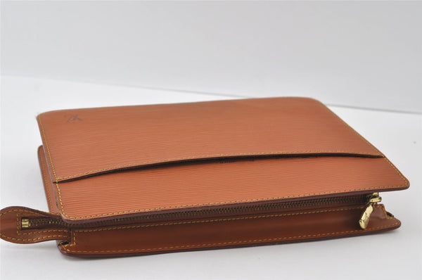 Authentic Louis Vuitton Epi Pochette Homme Clutch Hand Bag Brown M52528 LV 4865I