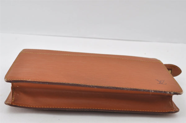 Authentic Louis Vuitton Epi Pochette Homme Clutch Hand Bag Brown M52528 LV 4865I