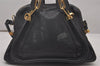 Authentic Chloe Paraty Vintage 2Way Shoulder Hand Bag Purse Leather Black 4866I