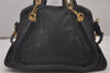 Authentic Chloe Paraty Vintage 2Way Shoulder Hand Bag Purse Leather Black 4866I