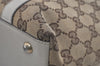 Authentic GUCCI Abbey Shoulder Tote Bag GG Canvas Leather 141470 Brown 4867I