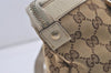 Authentic GUCCI Abbey Shoulder Tote Bag GG Canvas Leather 141470 Brown 4867I