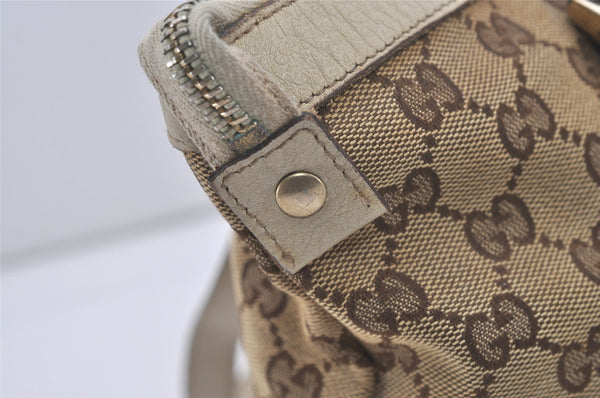 Authentic GUCCI Abbey Shoulder Tote Bag GG Canvas Leather 141470 Brown 4867I