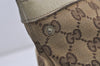 Authentic GUCCI Abbey Shoulder Tote Bag GG Canvas Leather 141470 Brown 4867I