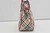 Authentic BURBERRY BLUE LABEL Check Hand Tote Bag Nylon Leather Beige 4868I