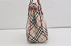 Authentic BURBERRY BLUE LABEL Check Hand Tote Bag Nylon Leather Beige 4868I