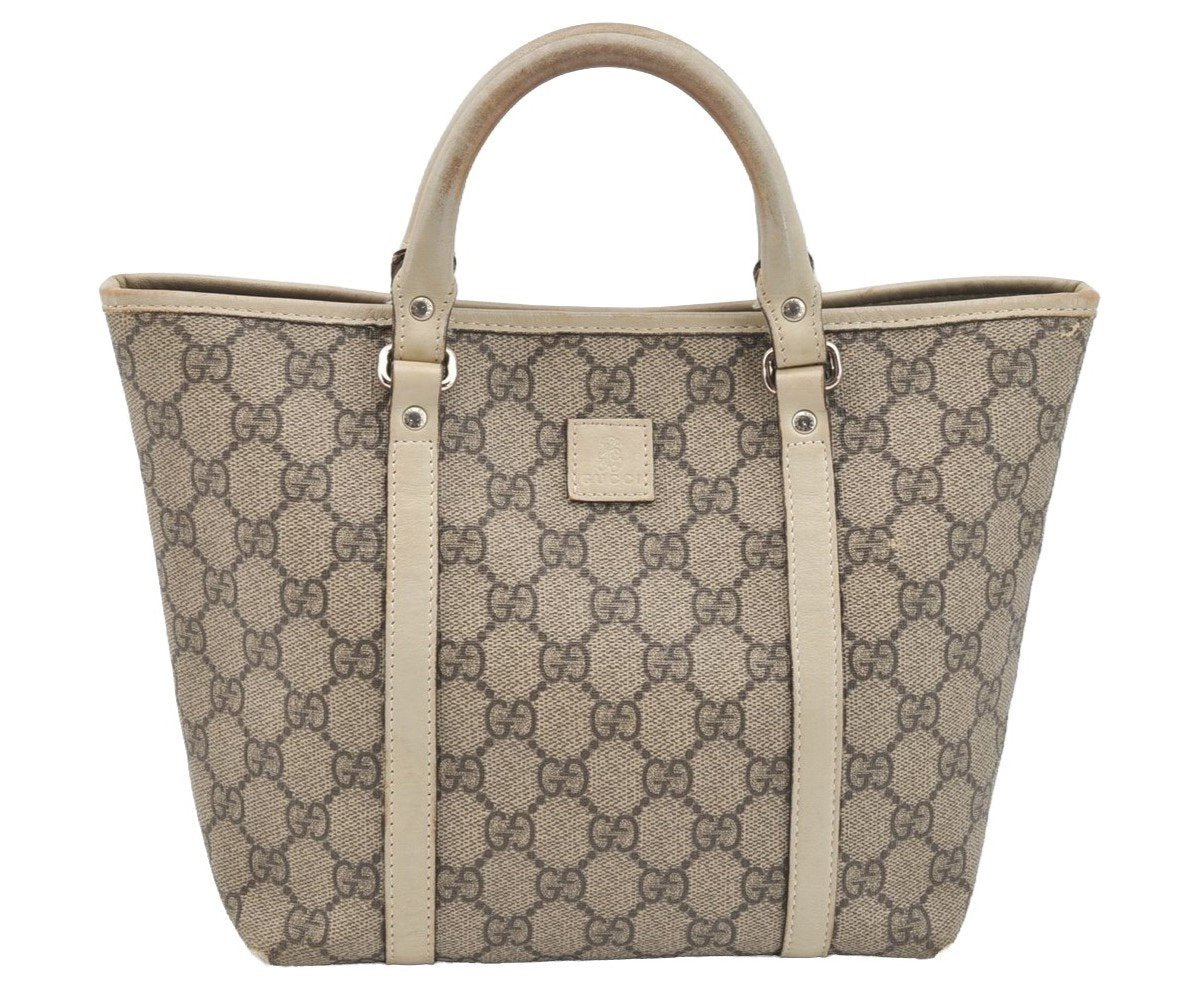 Authentic GUCCI Children's GG PVC Leather Tote Hand Bag Purse 297557 Brown 4869I