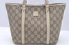 Authentic GUCCI Children's GG PVC Leather Tote Hand Bag Purse 297557 Brown 4869I