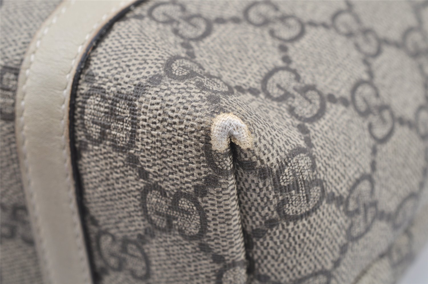 Authentic GUCCI Children's GG PVC Leather Tote Hand Bag Purse 297557 Brown 4869I